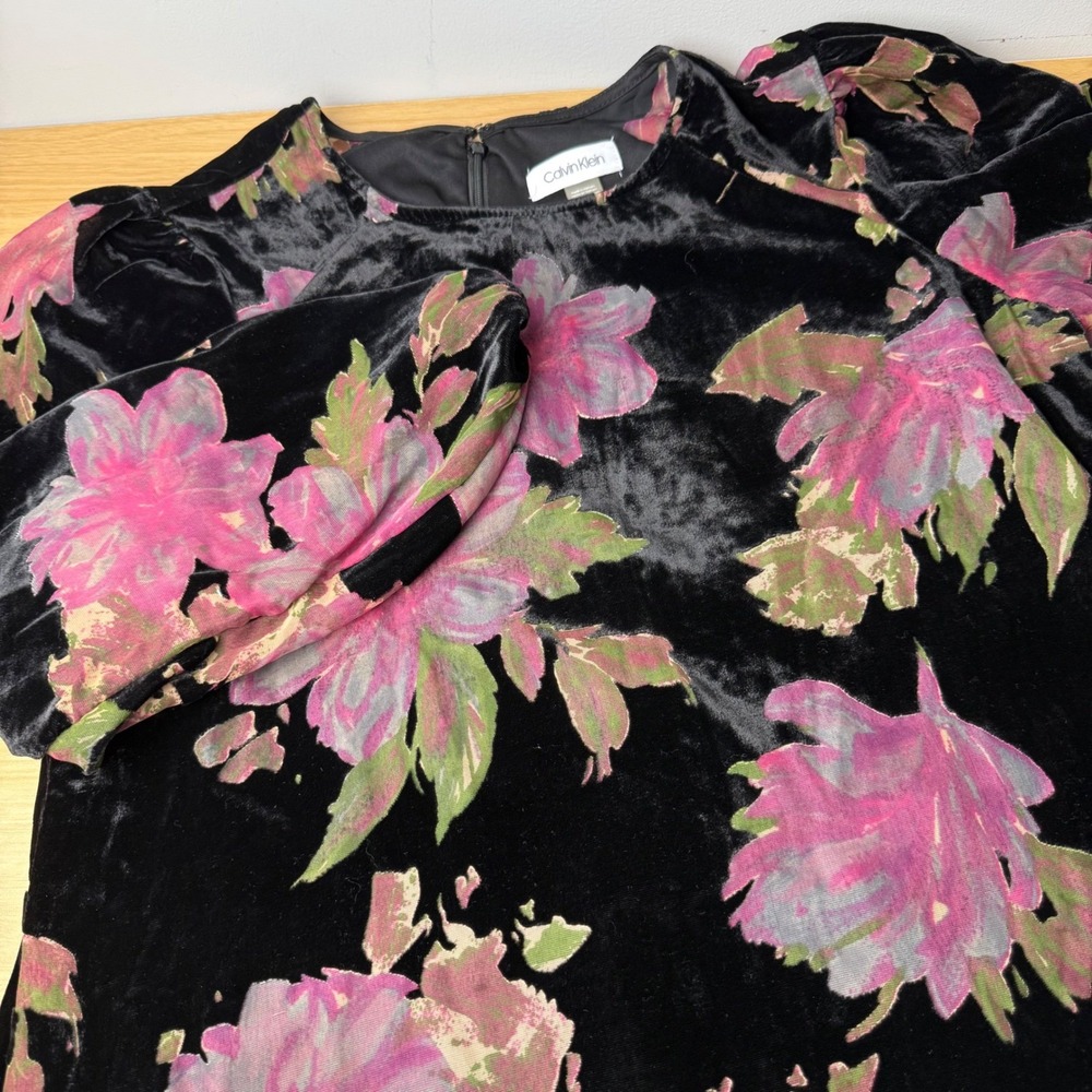 Womens Floral Burnout Velvet Mini Dress 6 Whimsigoth Fairy Grunge Dark Romantic